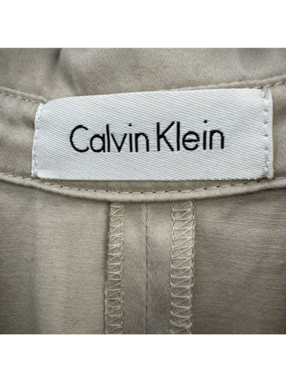 Calvin Klein Women’s XS Beige Cotton Belted Fit & Flare Shirtdress - Picture 6 of 12